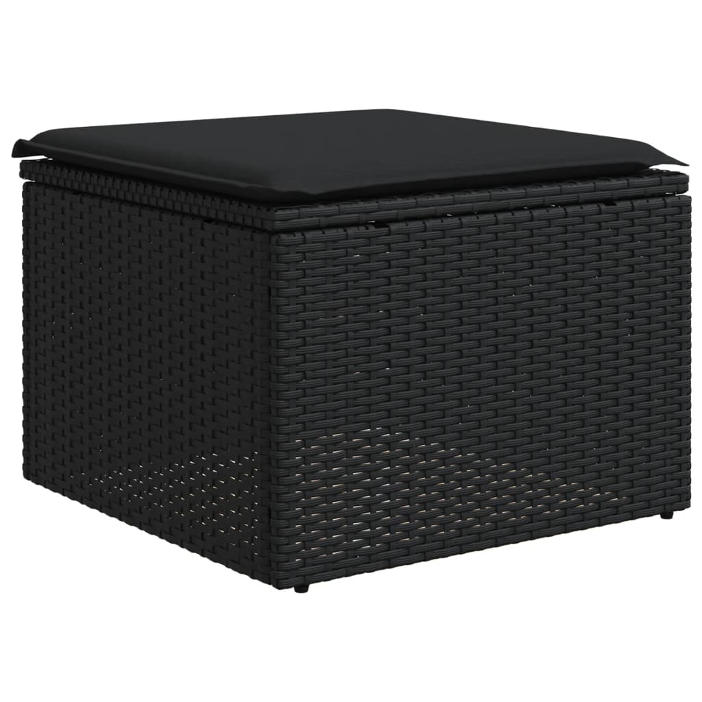 sofasæt til haven 8 dele med hynder polyrattan sort