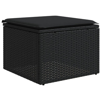 sofasæt til haven 8 dele med hynder polyrattan sort