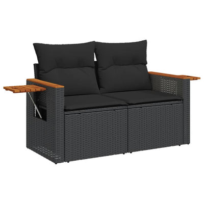 sofasæt til haven 10 dele med hynder polyrattan sort