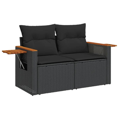 sofasæt til haven 10 dele med hynder polyrattan sort