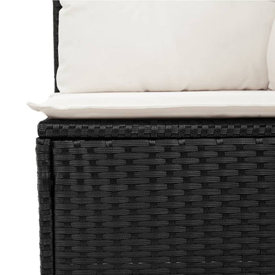 sofasæt til haven 9 dele med hynder polyrattan sort