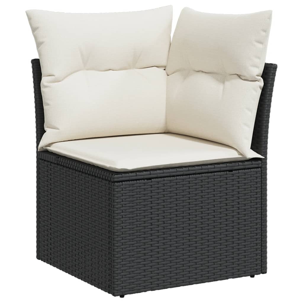 sofasæt til haven 9 dele med hynder polyrattan sort