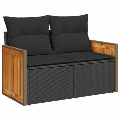 sofasæt til haven 10 dele med hynder polyrattan sort
