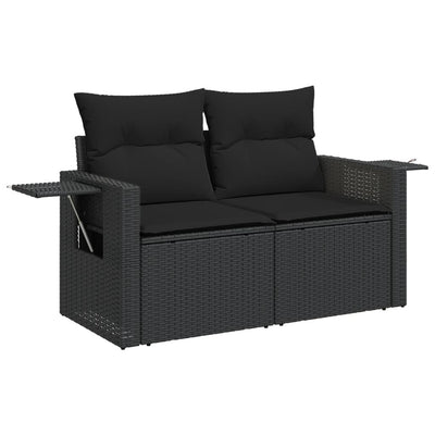 sofasæt til haven 9 dele med hynder polyrattan sort