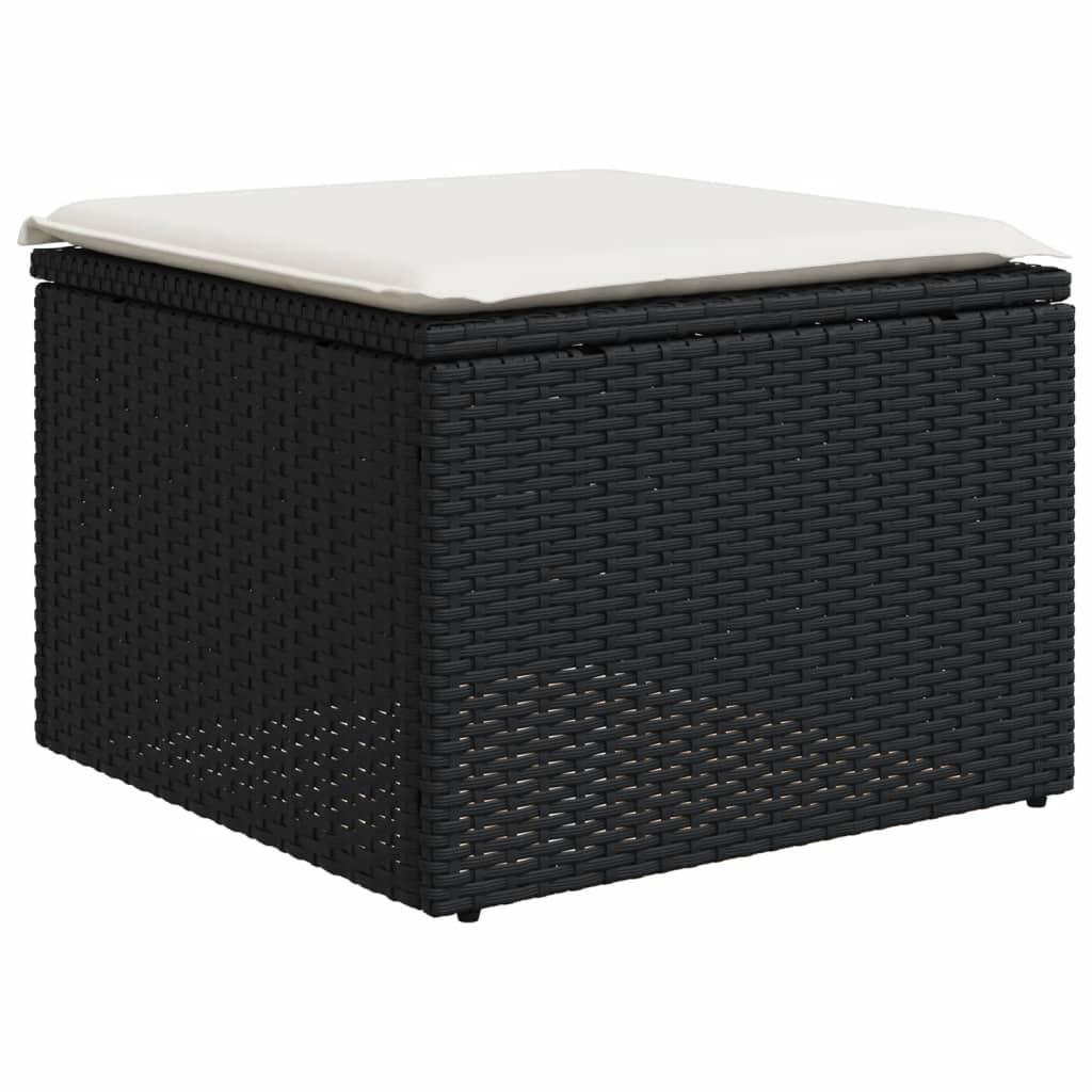 sofasæt til haven 8 dele med hynder polyrattan sort