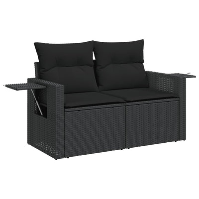 sofasæt til haven 9 dele med hynder polyrattan sort
