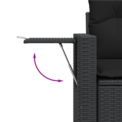sofasæt til haven 9 dele med hynder polyrattan sort