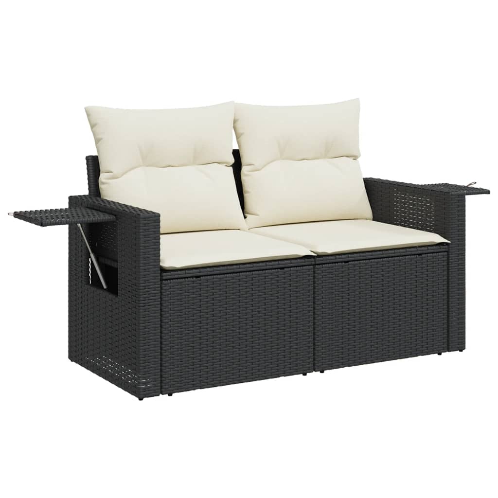 sofasæt til haven 9 dele med hynder polyrattan sort