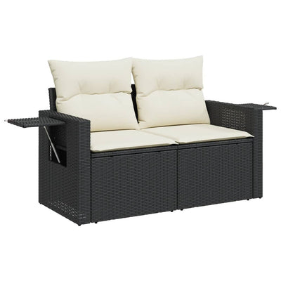 sofasæt til haven 9 dele med hynder polyrattan sort