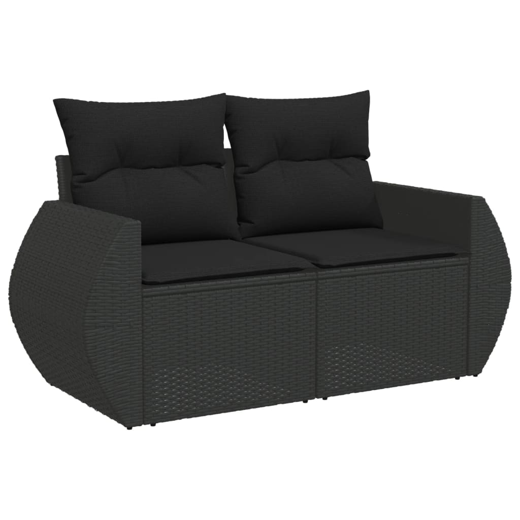 sofasæt til haven 11 dele med hynder polyrattan sort