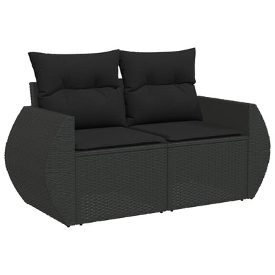 sofasæt til haven 11 dele med hynder polyrattan sort