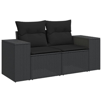 sofasæt til haven 9 dele med hynder polyrattan sort