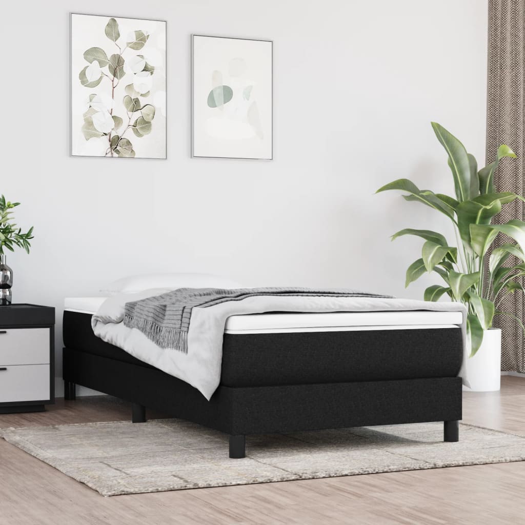 springmadras med pocketfjedre 120x190x20 cm stof sort