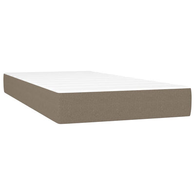 springmadras med pocketfjedre 120x190x20 cm stof gråbrun