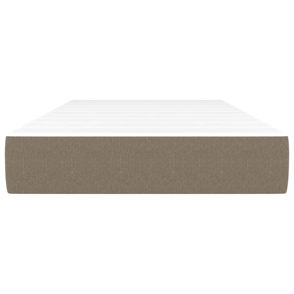 springmadras med pocketfjedre 120x190x20 cm stof gråbrun