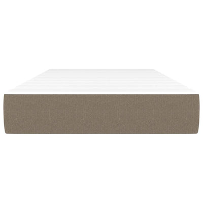 springmadras med pocketfjedre 120x190x20 cm stof gråbrun
