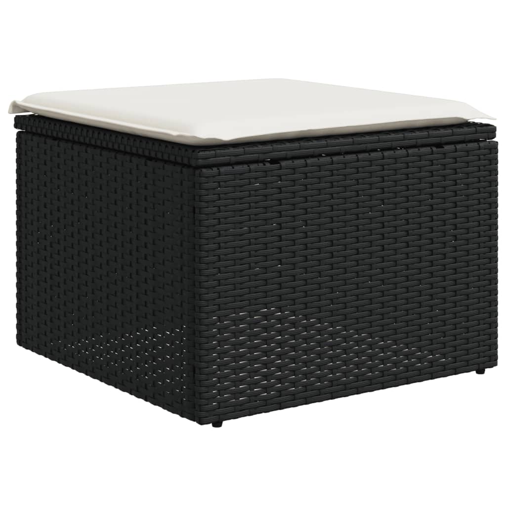 sofasæt til haven 8 dele med hynder polyrattan sort
