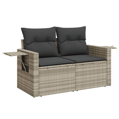 sofasæt til haven 10 dele med hynder polyrattan lysegrå