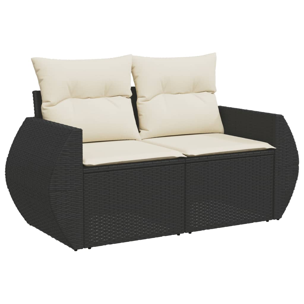 sofasæt til haven 9 dele med hynder polyrattan sort