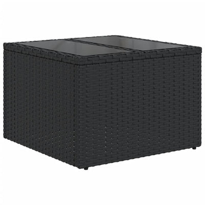 sofasæt til haven 9 dele med hynder polyrattan sort