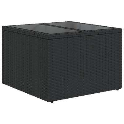 sofasæt til haven 9 dele med hynder polyrattan sort