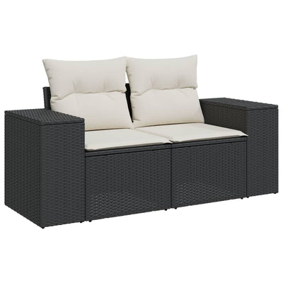 sofasæt til haven 9 dele med hynder polyrattan sort