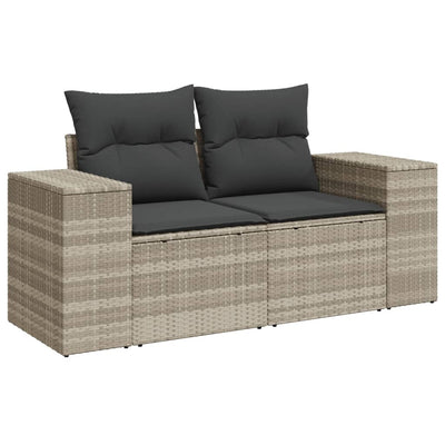 sofasæt til haven 10 dele med hynder polyrattan lysegrå