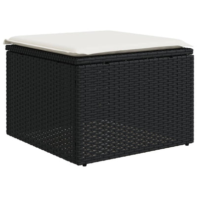 sofasæt til haven 9 dele med hynder polyrattan sort