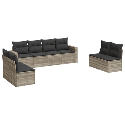 sofasæt til haven 8 dele med hynder polyrattan lysegrå