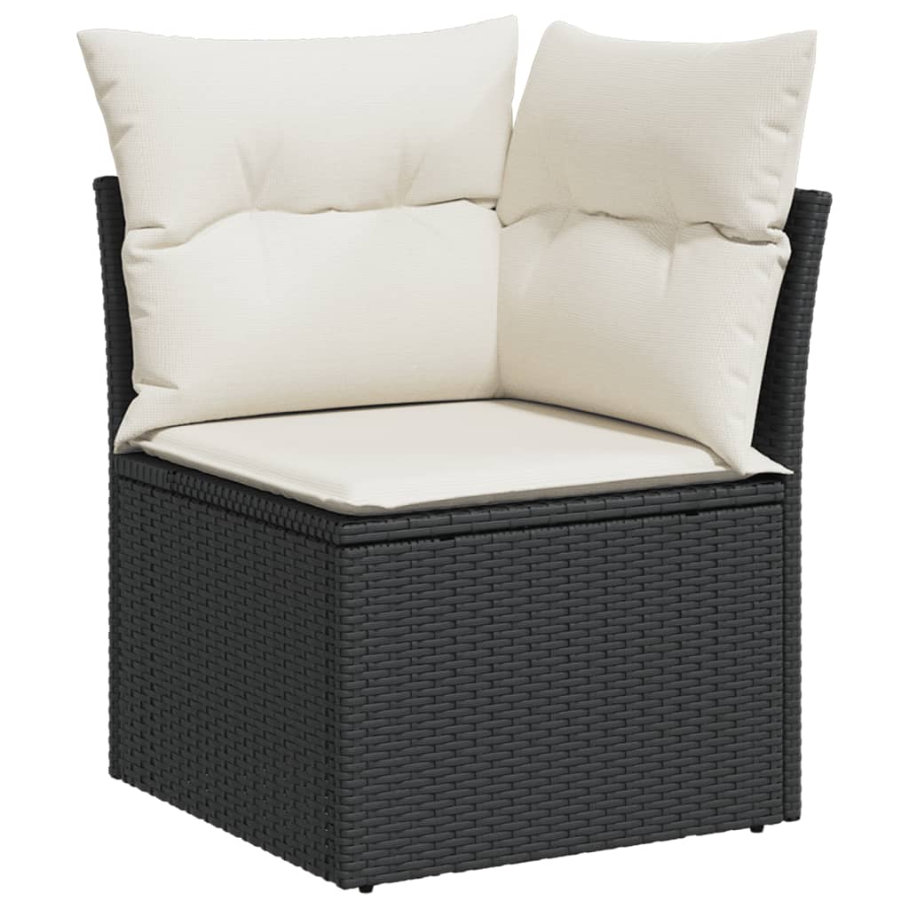 sofasæt til haven 10 dele med hynder polyrattan sort