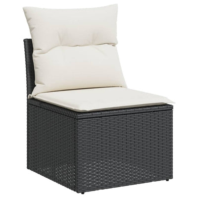 sofasæt til haven 10 dele med hynder polyrattan sort