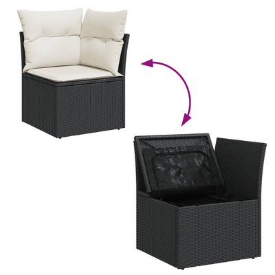 sofasæt til haven 10 dele med hynder polyrattan sort