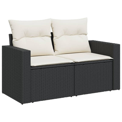 sofasæt til haven 8 dele med hynder polyrattan sort