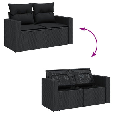 sofasæt til haven 10 dele med hynder polyrattan sort