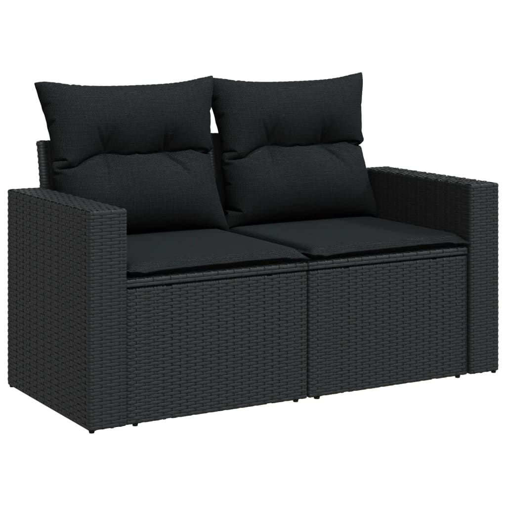 sofasæt til haven 10 dele med hynder polyrattan sort