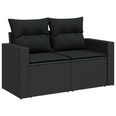 sofasæt til haven 10 dele med hynder polyrattan sort