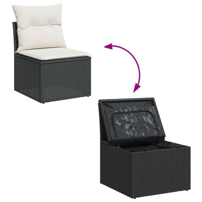 sofasæt til haven 10 dele med hynder polyrattan sort