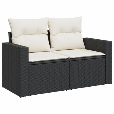 sofasæt til haven 10 dele med hynder polyrattan sort