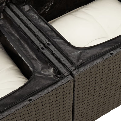 sofasæt til haven 10 dele med hynder polyrattan sort