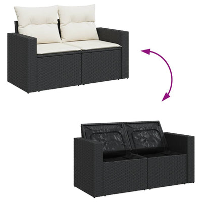 sofasæt til haven 10 dele med hynder polyrattan sort