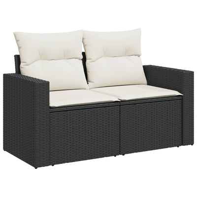 sofasæt til haven 10 dele med hynder polyrattan sort