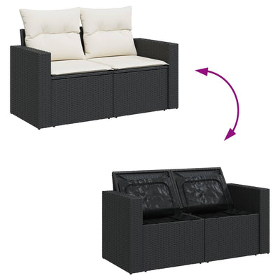 sofasæt til haven 10 dele med hynder polyrattan sort