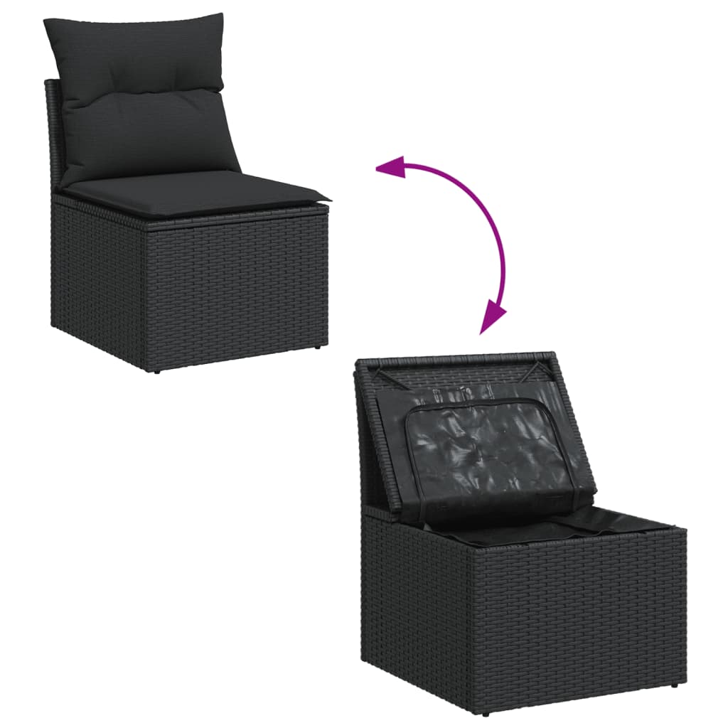 sofasæt til haven 12 dele med hynder polyrattan sort