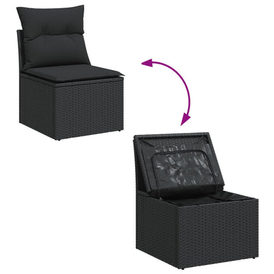 sofasæt til haven 12 dele med hynder polyrattan sort