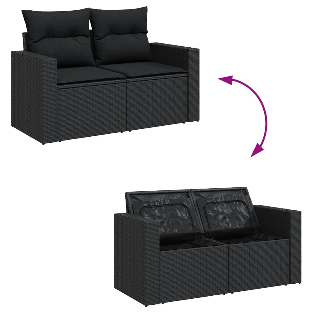 sofasæt til haven 12 dele med hynder polyrattan sort