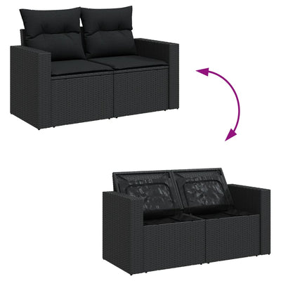 sofasæt til haven 12 dele med hynder polyrattan sort