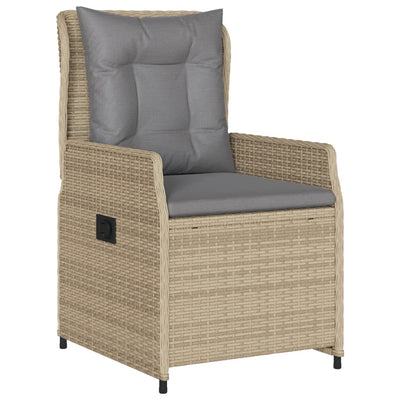 spisebordssæt til haven 5 dele med hynder polyrattan beige
