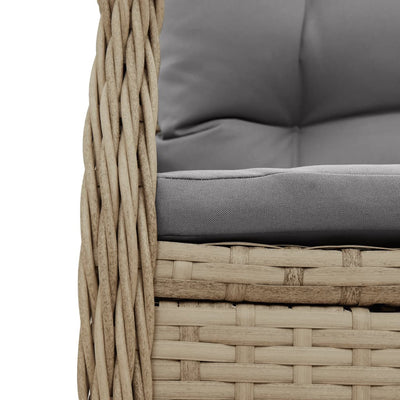 spisebordssæt til haven 5 dele med hynder polyrattan beige