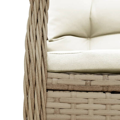 spisebordssæt til haven 7 dele med hynder polyrattan beige