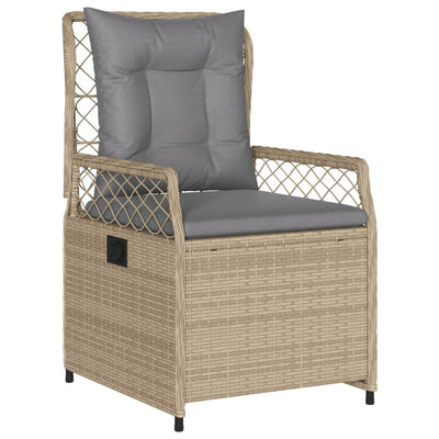 spisebordssæt til haven 5 dele med hynder polyrattan beige